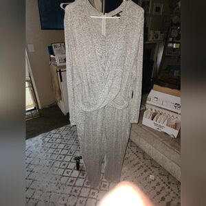 Cozy Gray Knit Jumpsuit